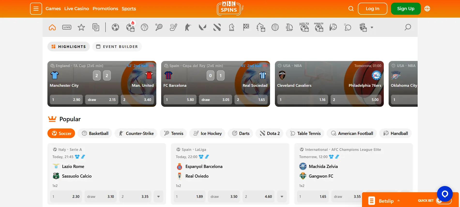 AllSpins Casino Sportwetten